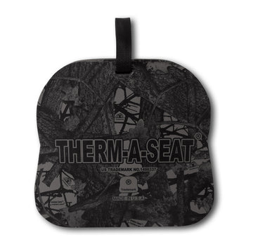THERM-A-SEAT traditional cushion with Velcro straps for easy attachment and transport.