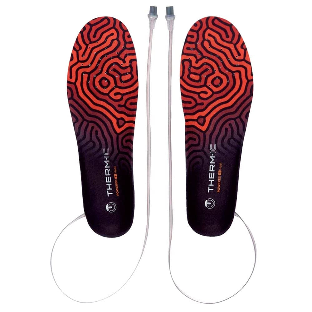 Therm-ic 3D heated insoles in use for warm, evenly distributed foot comfort.