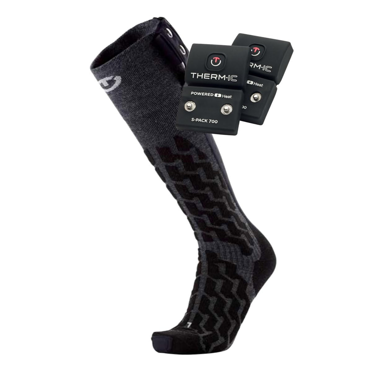 Therm-ic Fusion Uni heated ski socks provide warmth and moisture management on cold slopes.