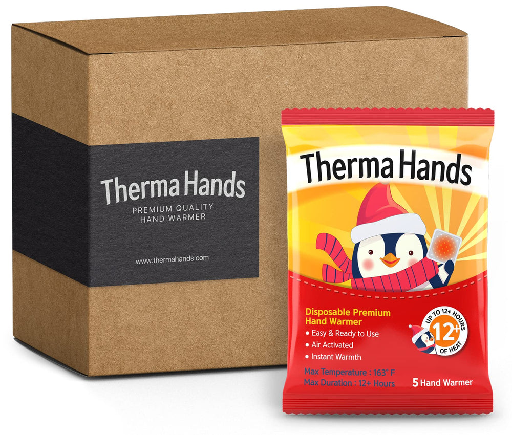 ThermaHands hand warmers 20-pack front view showing compact, ready-to-use design