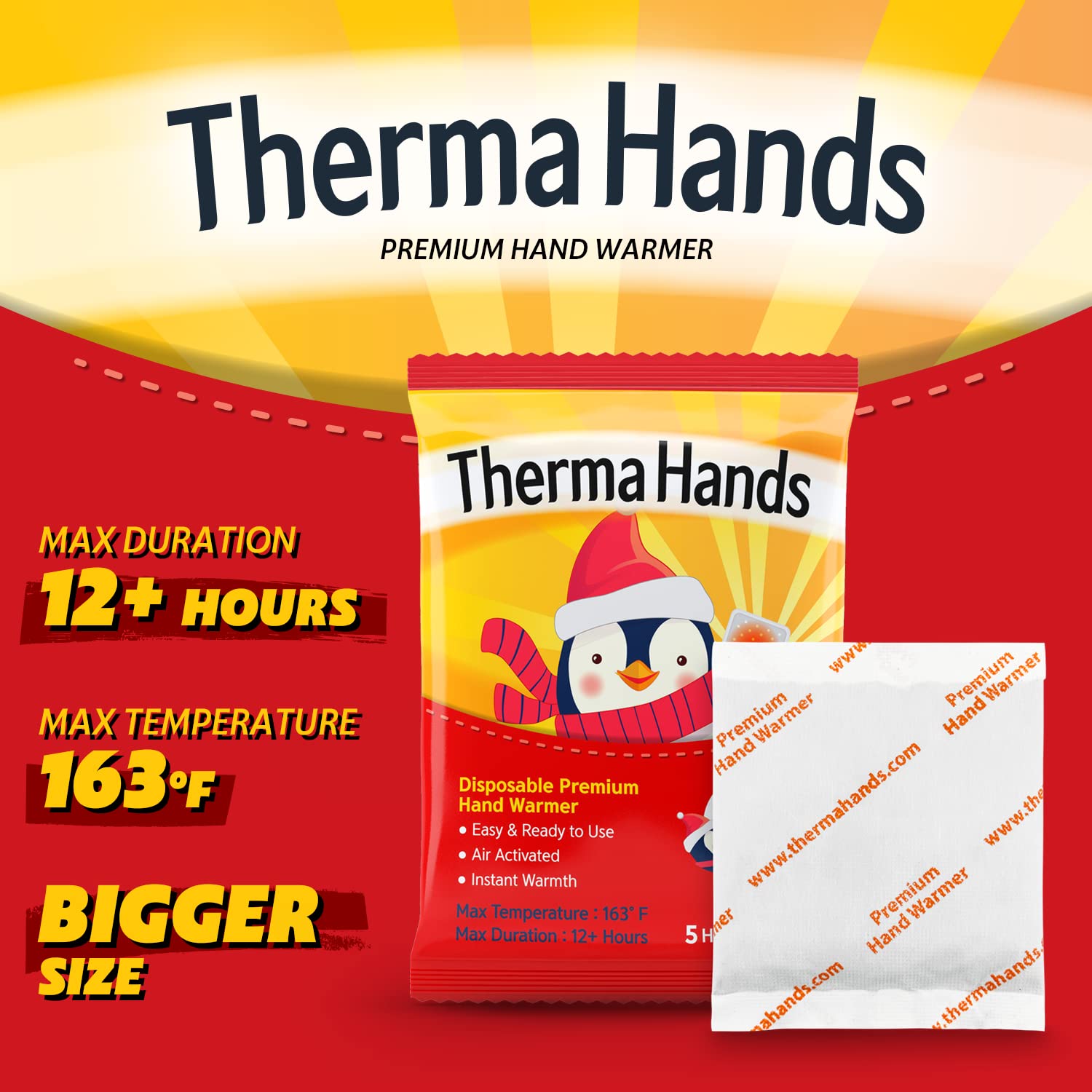 ThermaHands hand warmers during activation highlighting quick heat after shaking