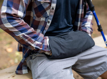 ThermalStep hand-warmer pouch during golf practice in winter for extended warmth.