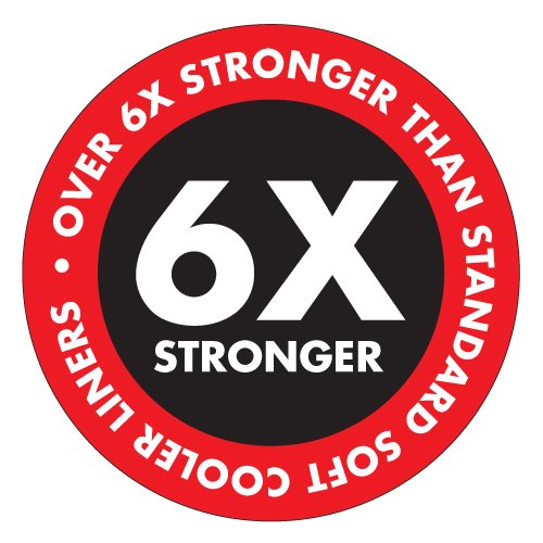 THERMOS Black/Orange-12 Can Cooler, top view, compact depth supports easy storage.