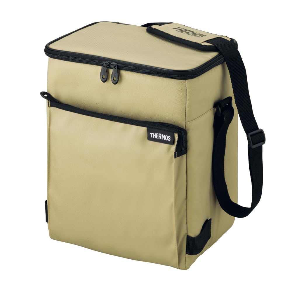 Thermos RFD-0151 soft cooler front view with sand beige exterior, ideal for outdoor picnics.