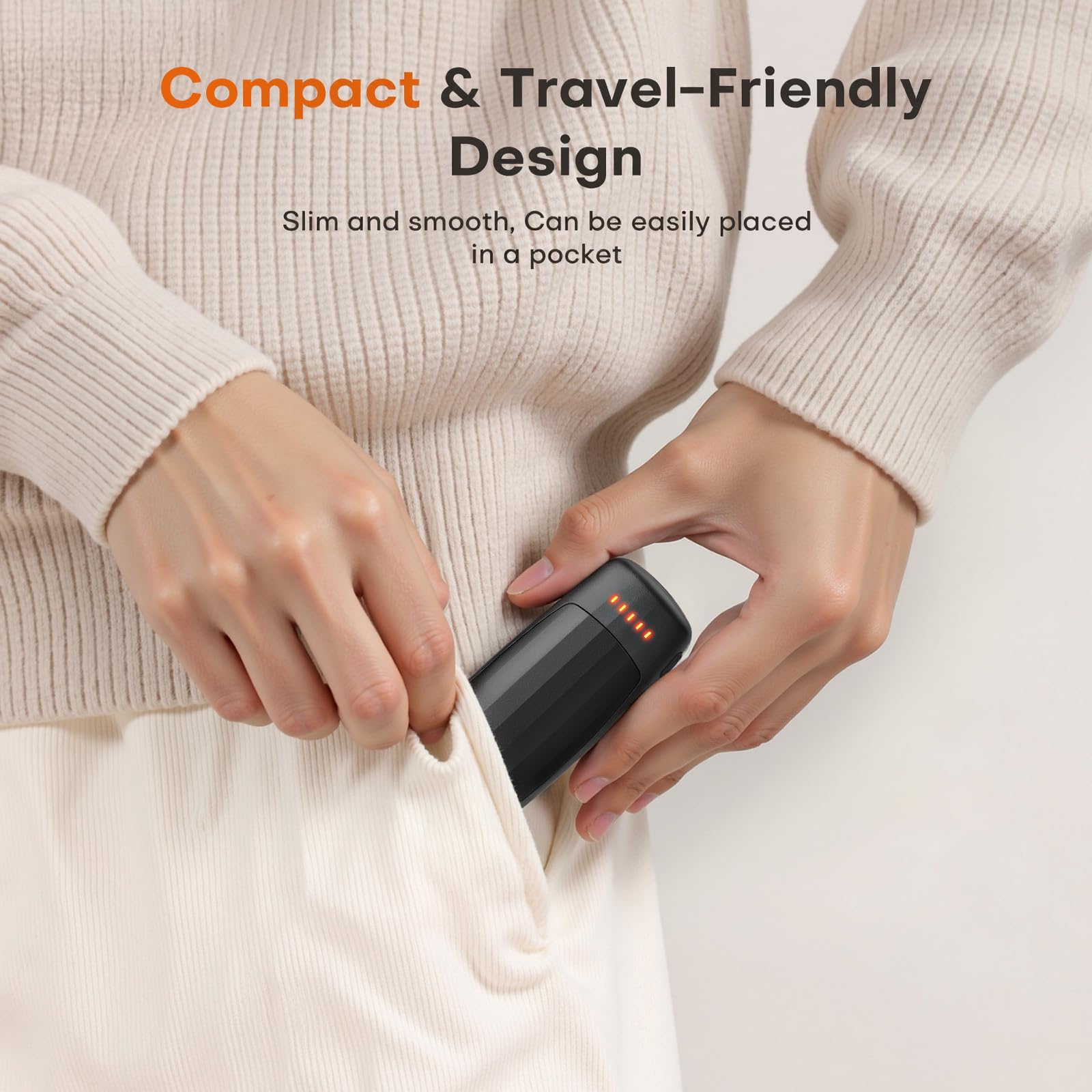 Therova Hand Warmers pocket-size ergonomic design ready for pockets and daily use