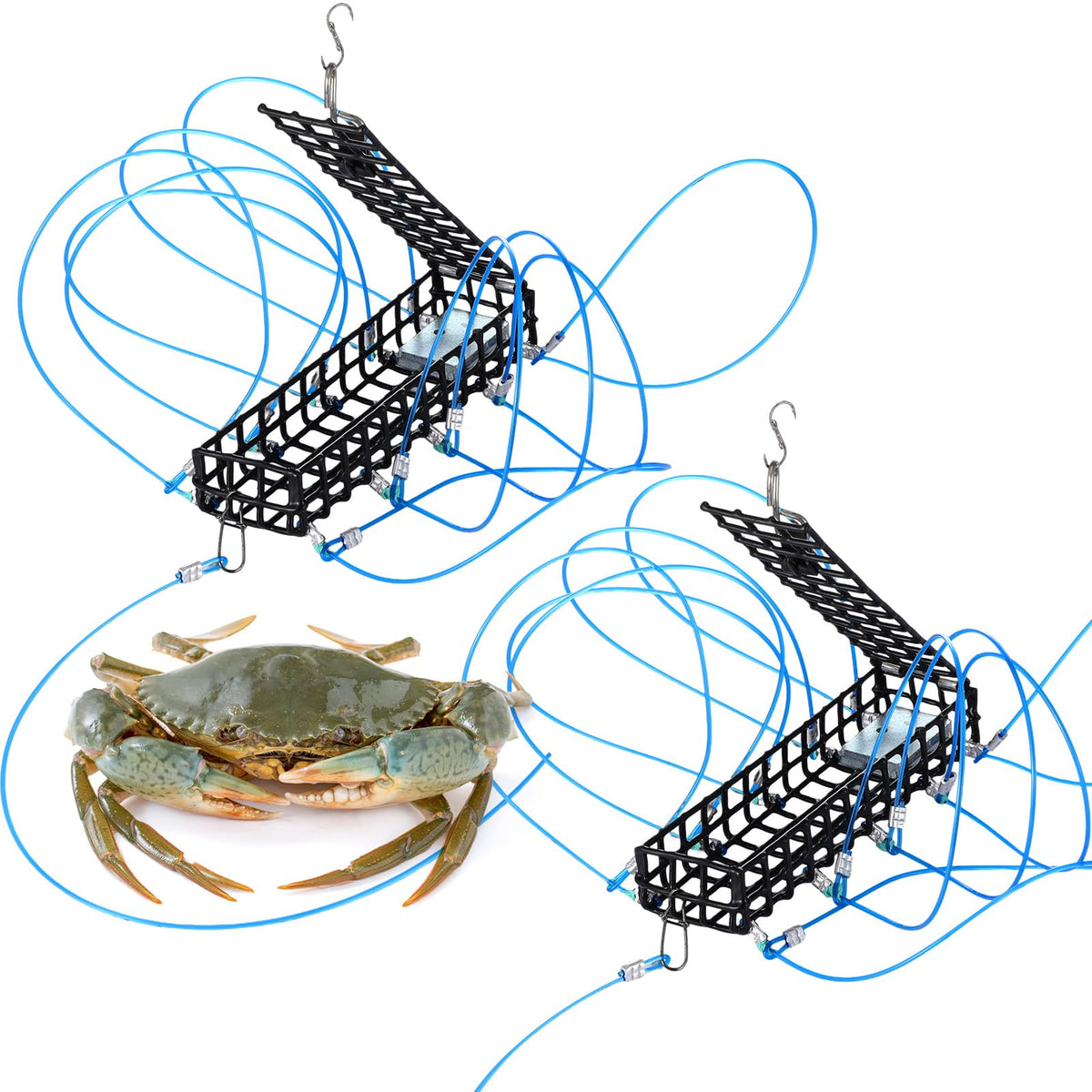 Therwen 2-pack 10-loop crab snare traps, 6-inch, black and blue