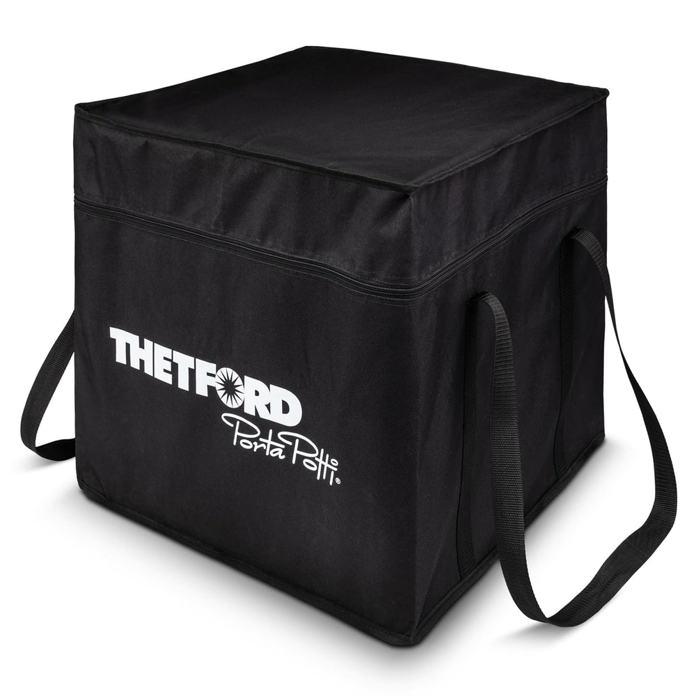 Zippered exterior of Thetford carrying bag protects the toilet during transport and storage.