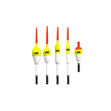 Thill America's Favorite Float Bobber with buoyant balsa body and bright orange-red top for quick bite detection.