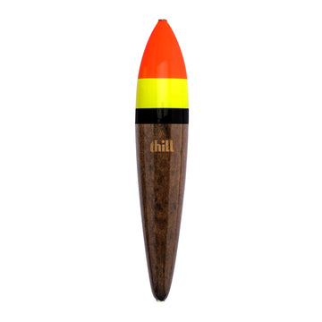 Thill Big Fish Slider Float 6in orange-yellow top improves visibility for big-bait fishing.