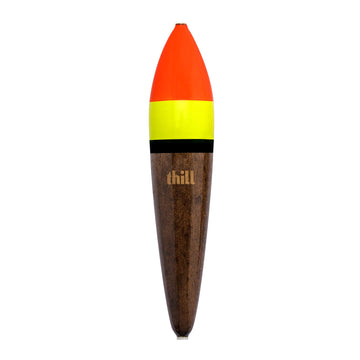 Thill Big Fish Slider Float orange top for long-distance visibility in murky water.