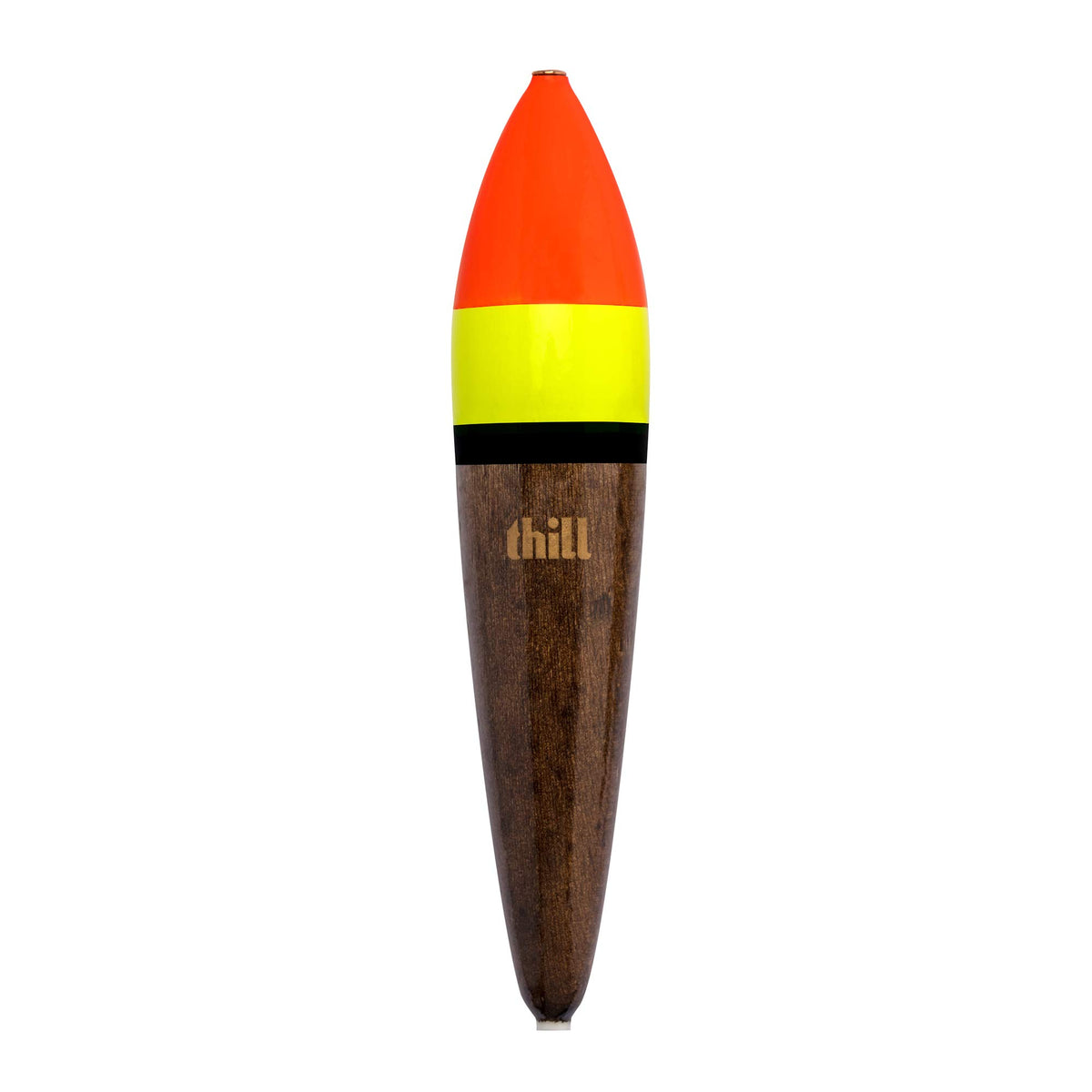 Thill Big Fish Slider Float orange top for long-distance visibility in murky water.