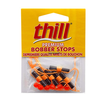 Thill Premium Bobber Stops fluorescent orange pack securely grips monofilament.