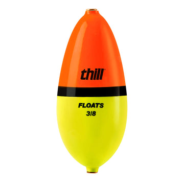 Thill Wobble Bobber for long-distance casting with orange and chartreuse visibility.