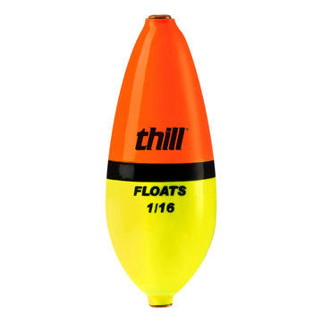 Thill Wobble Bobber front view in orange-yellow improves visibility and casting reach