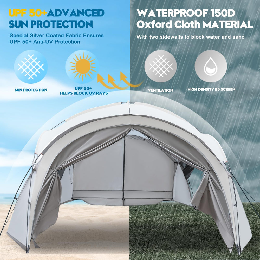Thinlute beach canopy waterproof fabric close-up, reliable rain protection