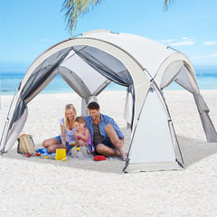 Thinlute large beach canopy side wall setup, privacy and wind protection