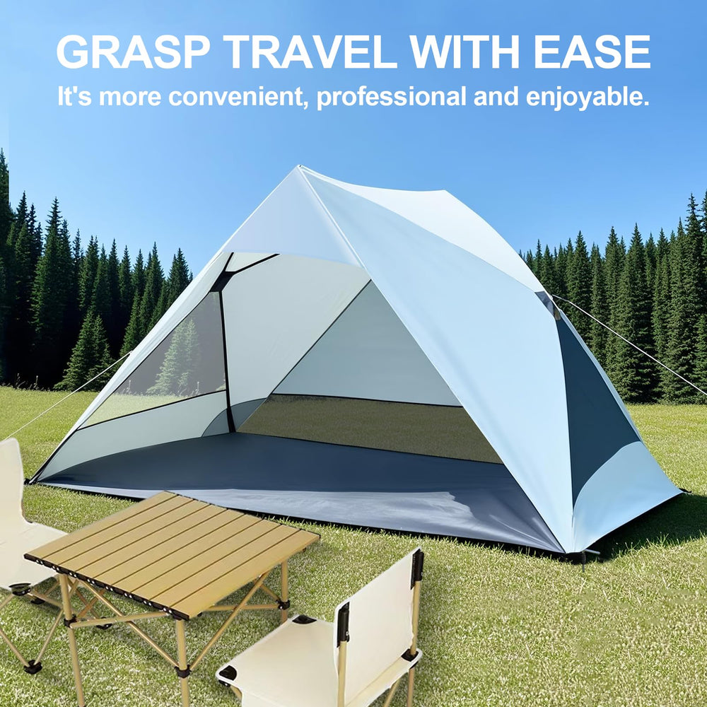Thinlute Pop Up Beach Tent private shaded area for kids on the beach.