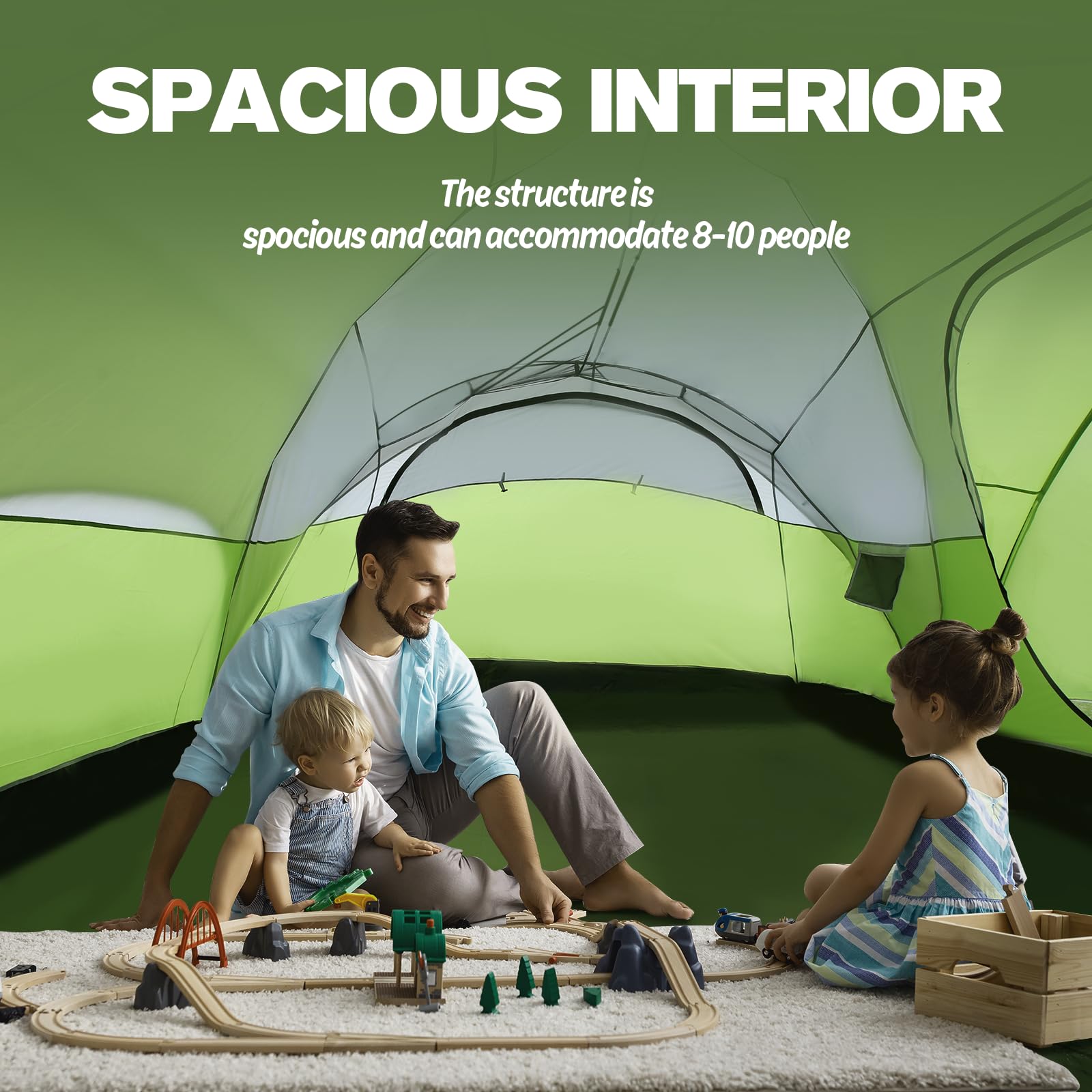Thinlute tent 78-inch center height provides comfortable standing room
