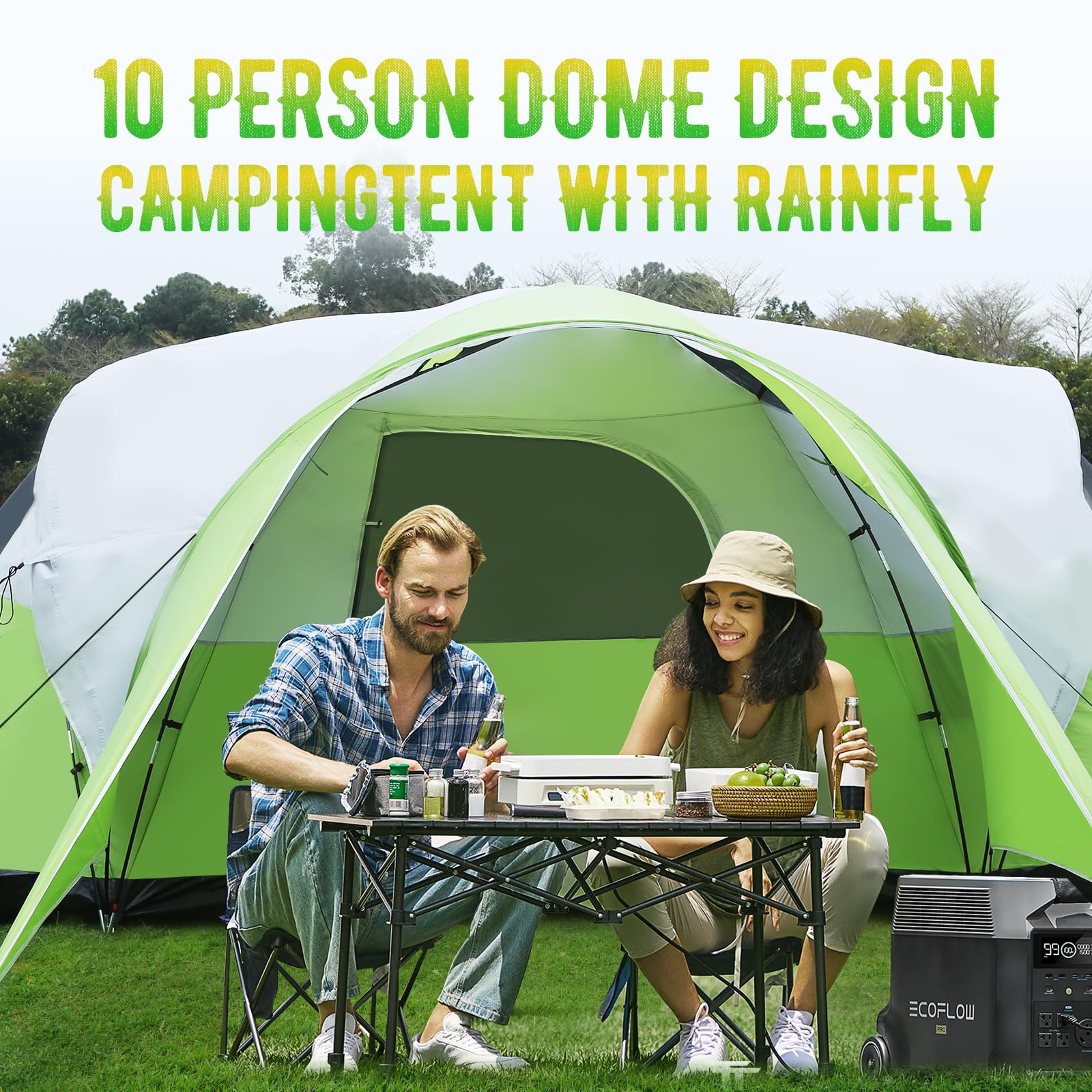 Thinlute tent vestibule area offers lounging space and rain protection