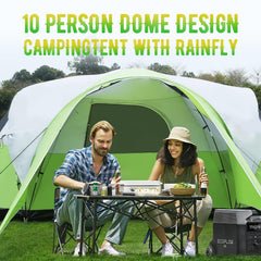 Thinlute tent vestibule area offers lounging space and rain protection