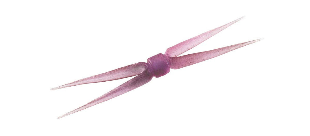 13 FISHING Tetrad Purple Rain panfish plastics ideal for jigging bites.