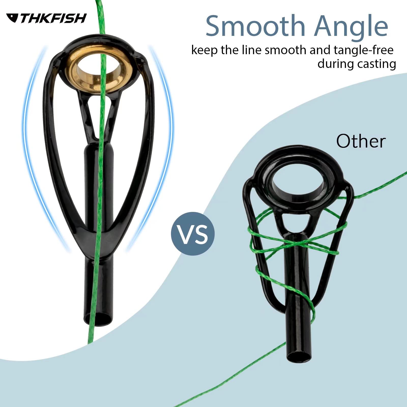 Ceramic ring eye on fishing rod tip