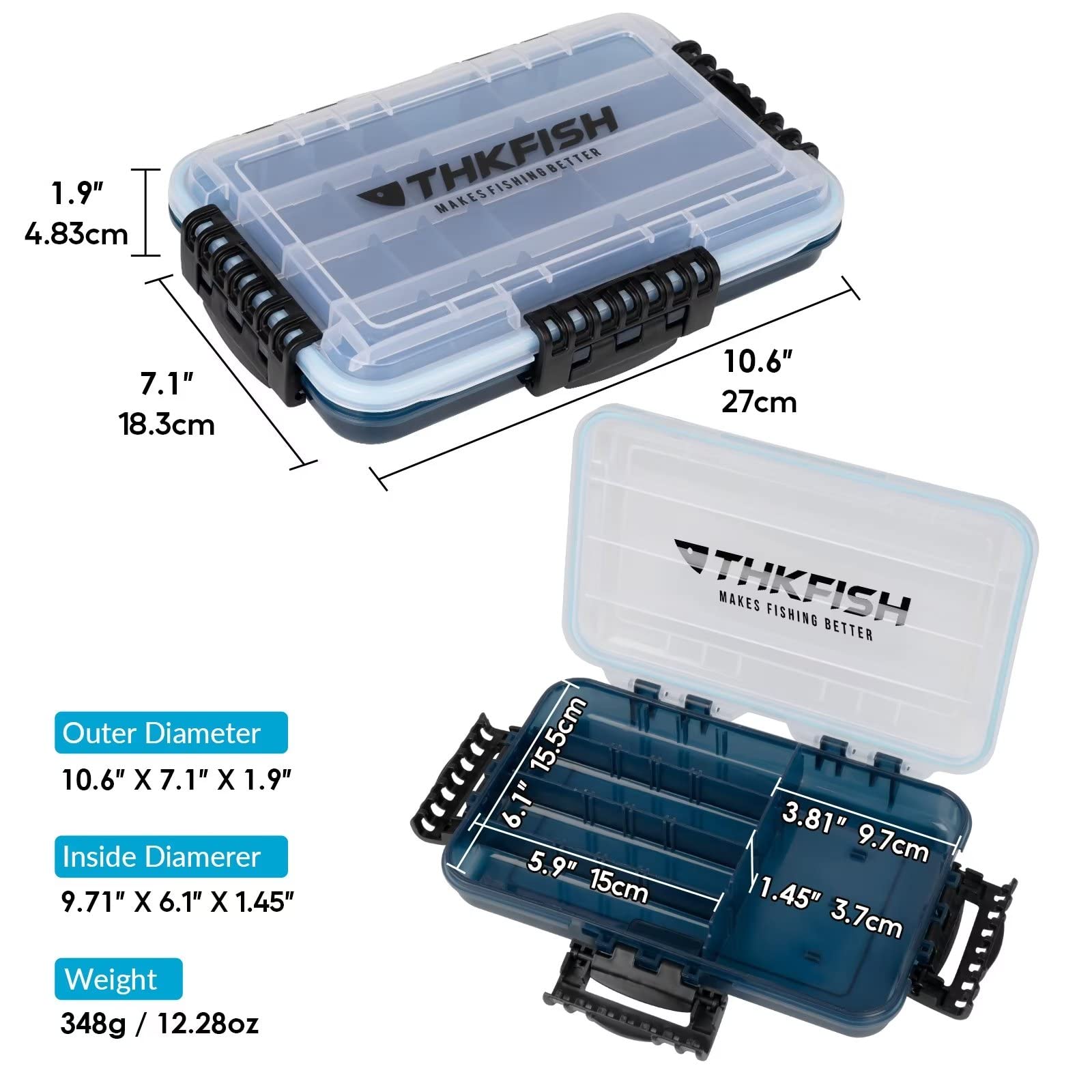 THKFISH 3600 tackle box thick frame resists cracking for durability