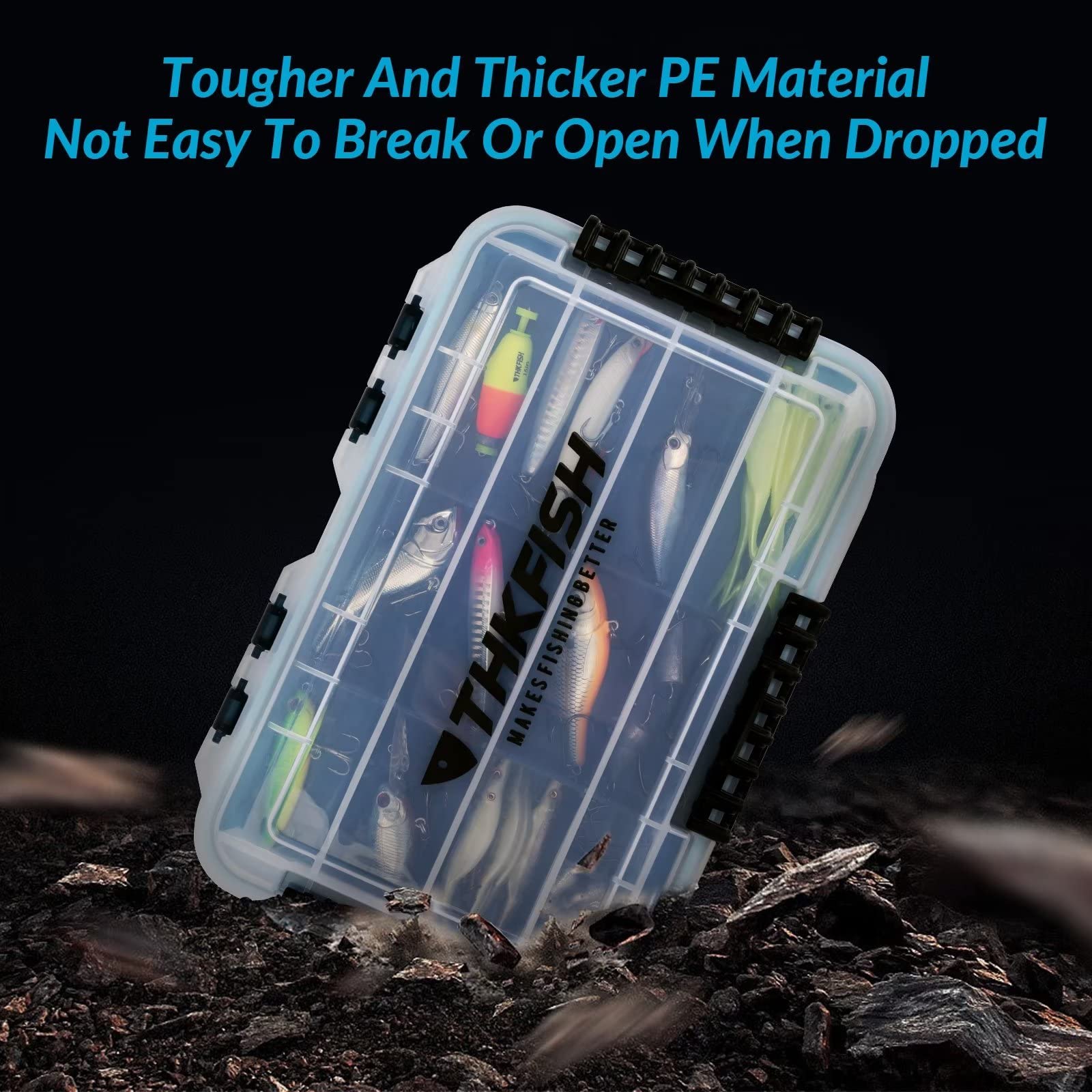 THKFISH 3600 tackle box transparent lid for fast content checks