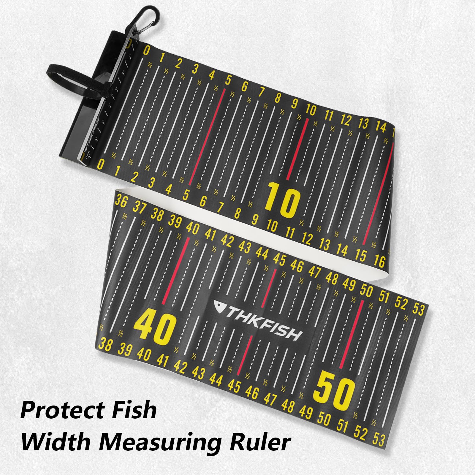 Portable fishing ruler with bundled tape