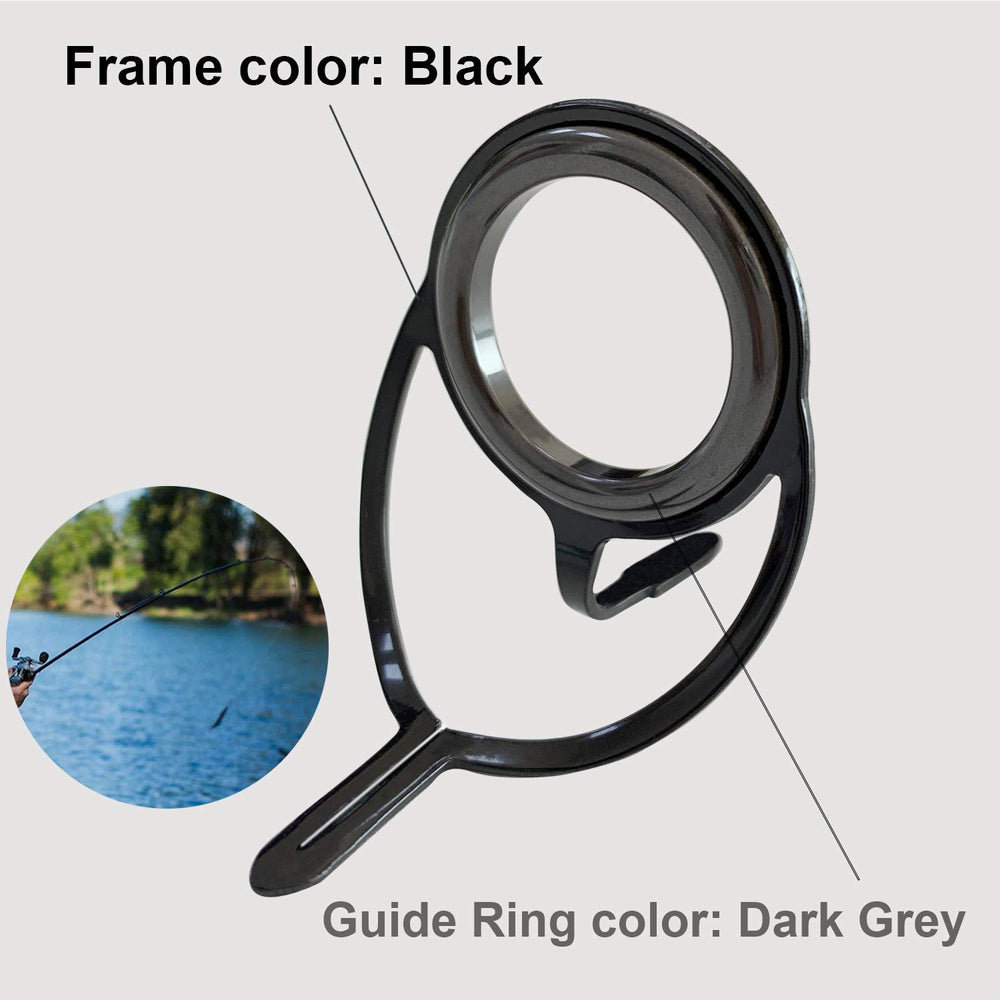 Close-up of ceramic guide rings and stainless steel frames