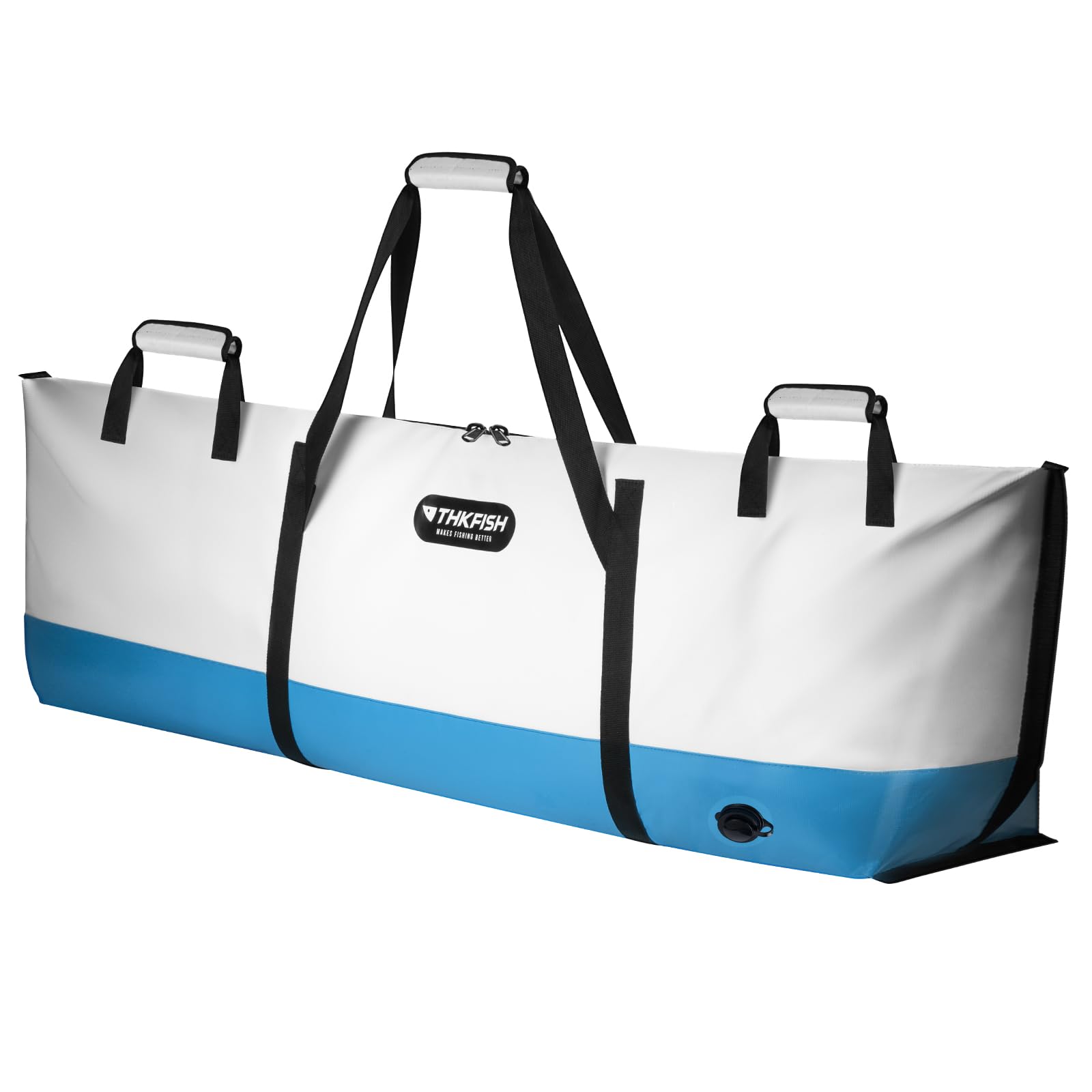 Six reinforced carry handles with padded strap on the THKFISH bag