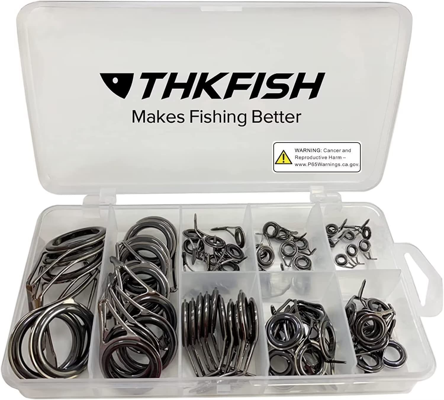 Burnished silver THKFISH rod guides for fishing rods