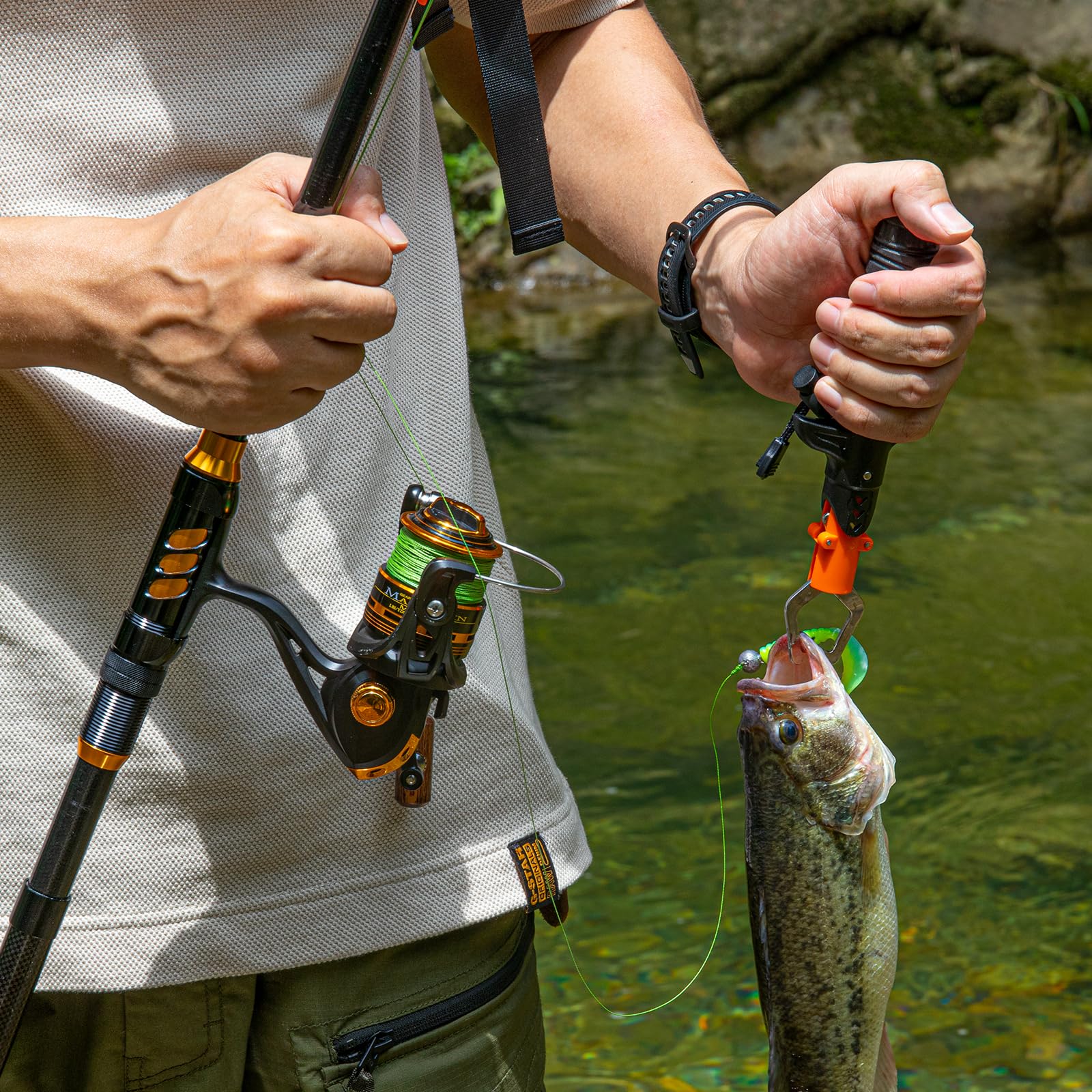 Complete THKFISH fishing kit with accessories