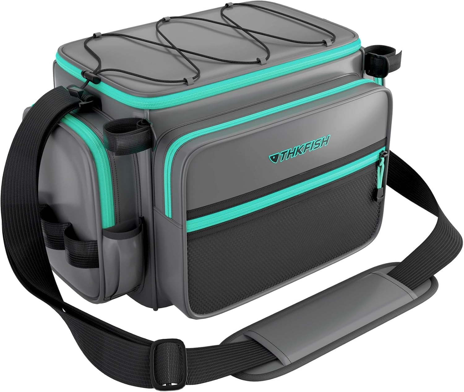 Front view of THKFISH waterproof fishing tackle bag
