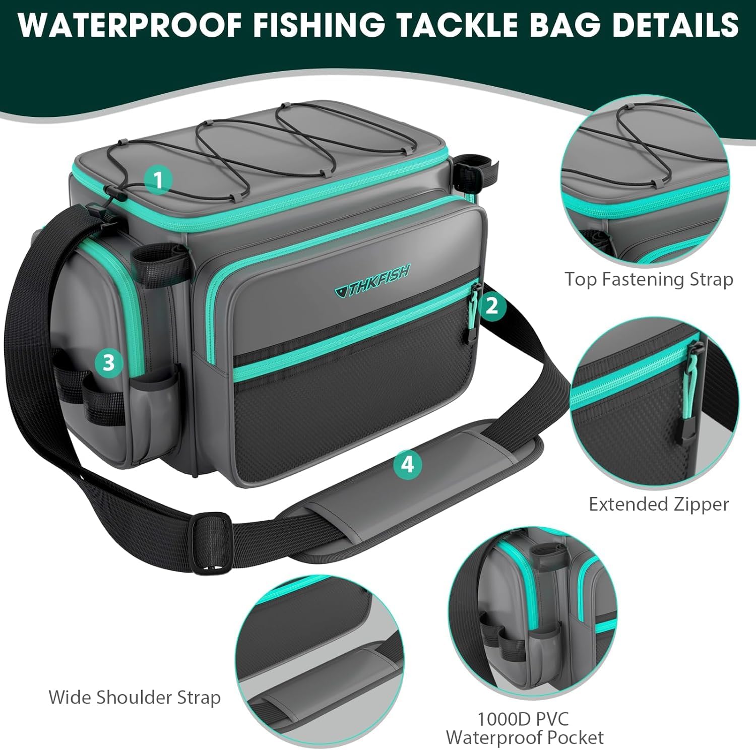 Waterproof rustproof zippers on THKFISH bag