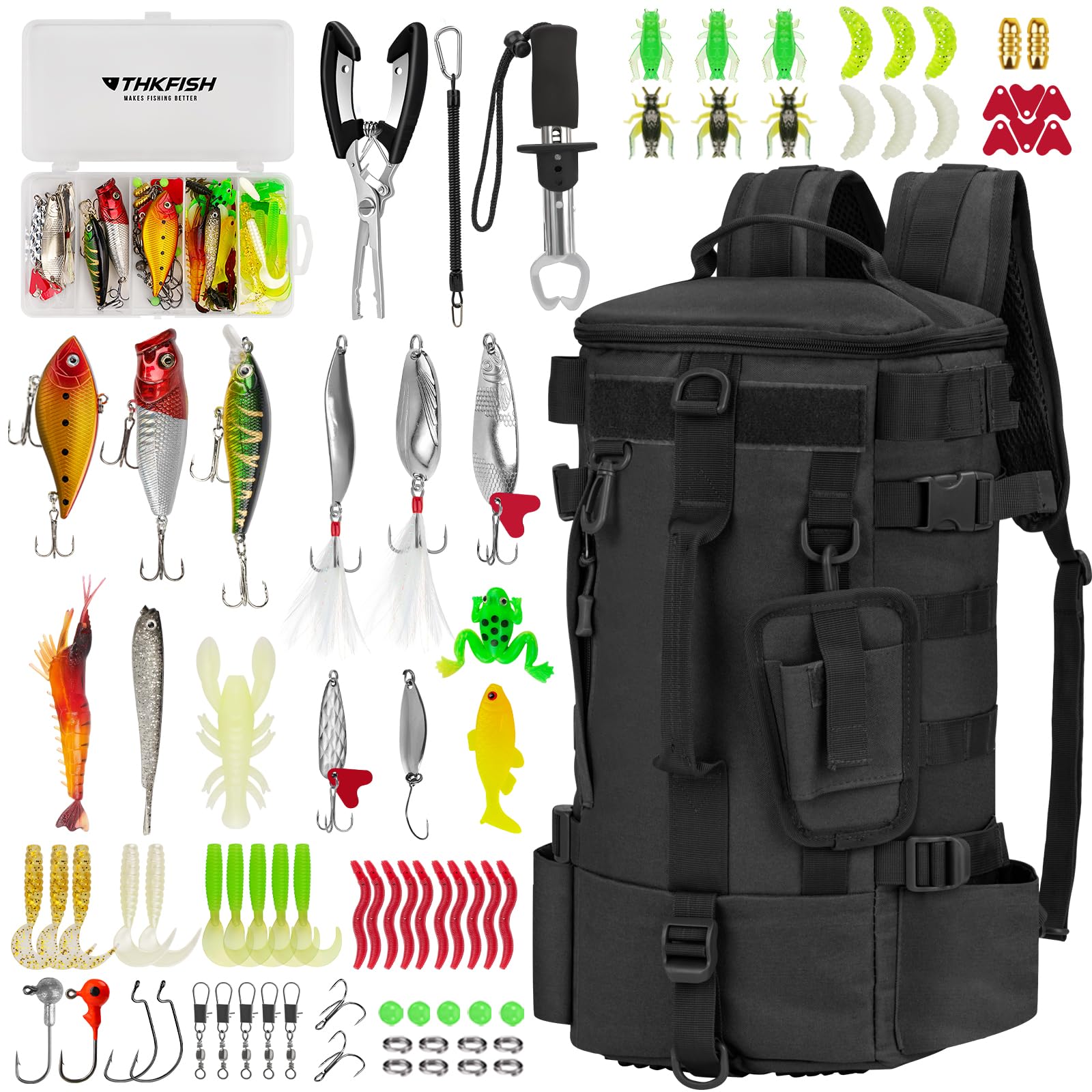THKFISH fishing backpack with rod holders keeps gear organized for a day on the water.