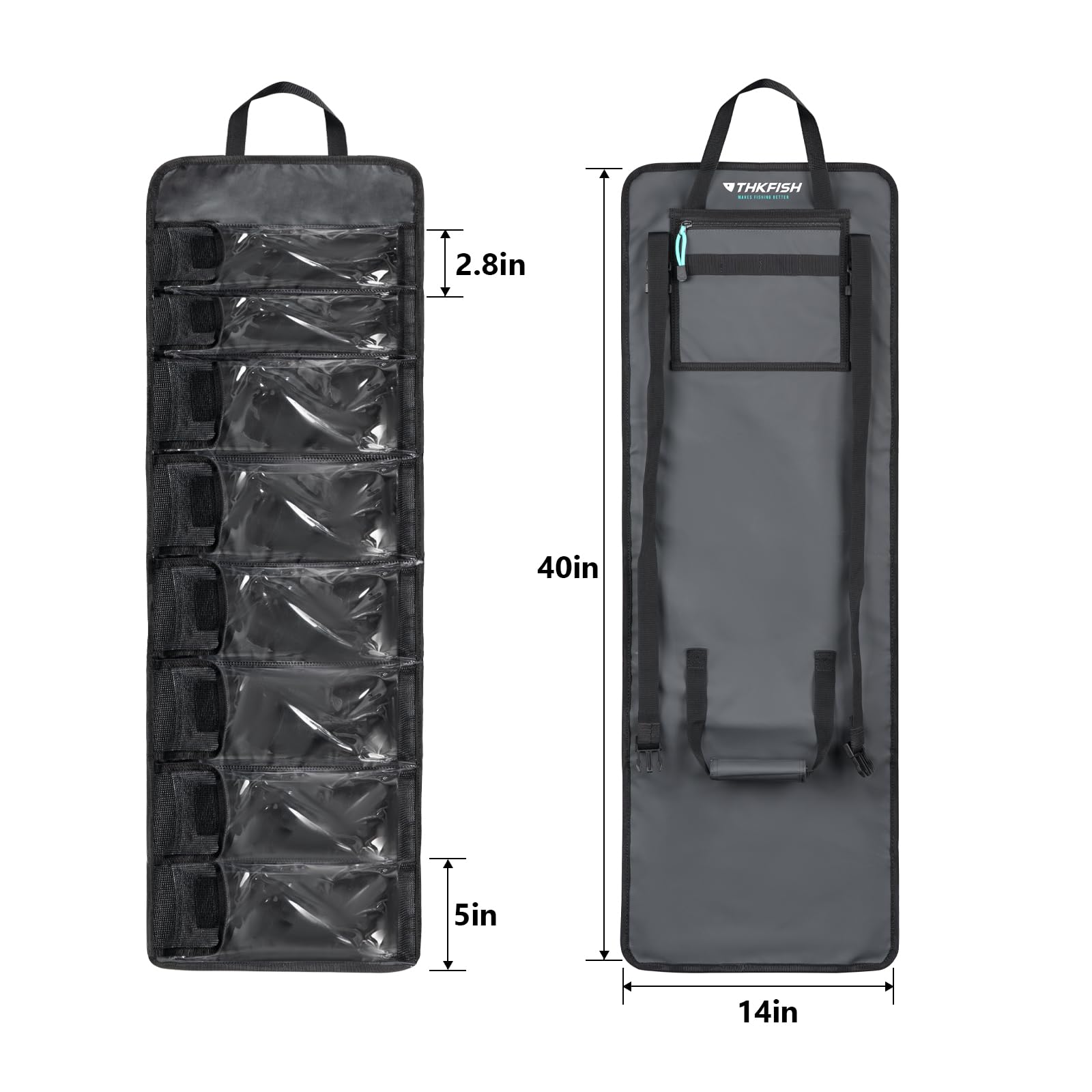 External pockets and straps for extra gear