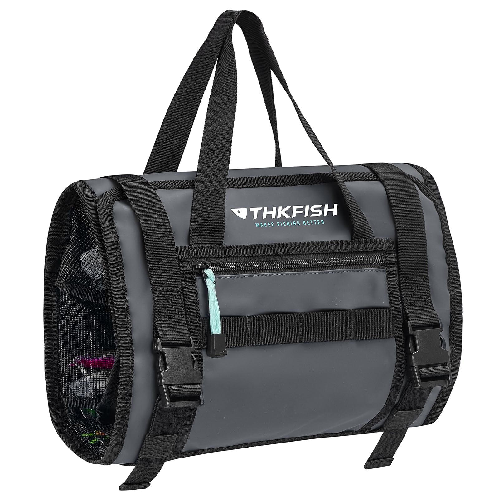 Rolled-out THKFISH Big Bait Bag with roll-up design