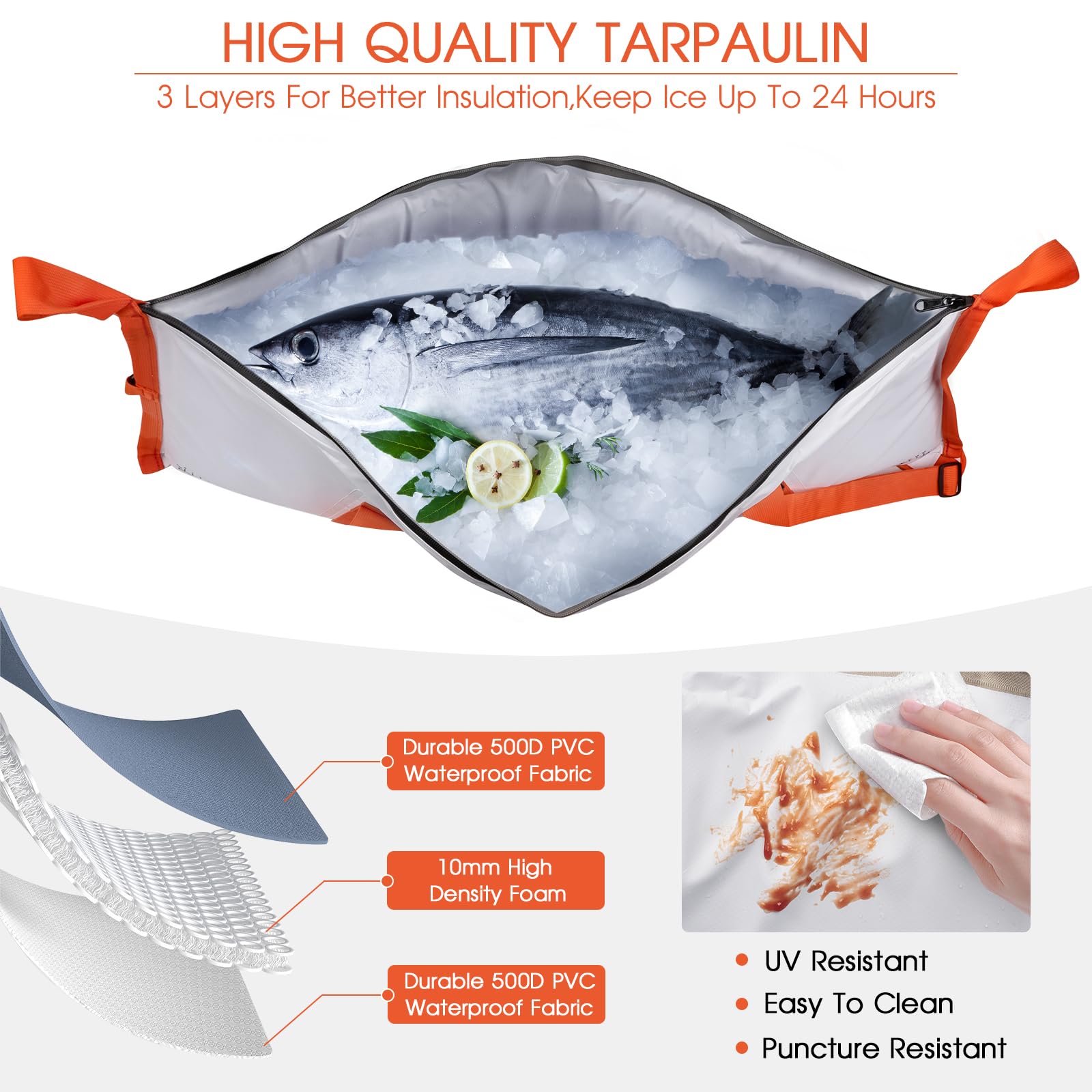 THKFISH cooler bag closed view highlighting leak-resistant build and secure storage