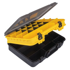 THKFISH double-layer tackle box exterior shows sturdy grip for secure boat storage.
