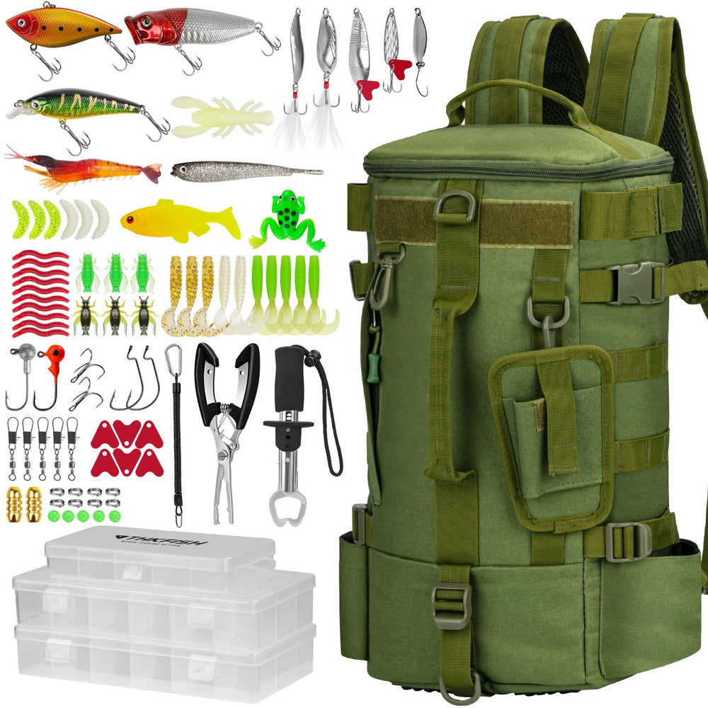 THKFISH fishing backpack with rod holders keeps tackle organized for a full day on the water.