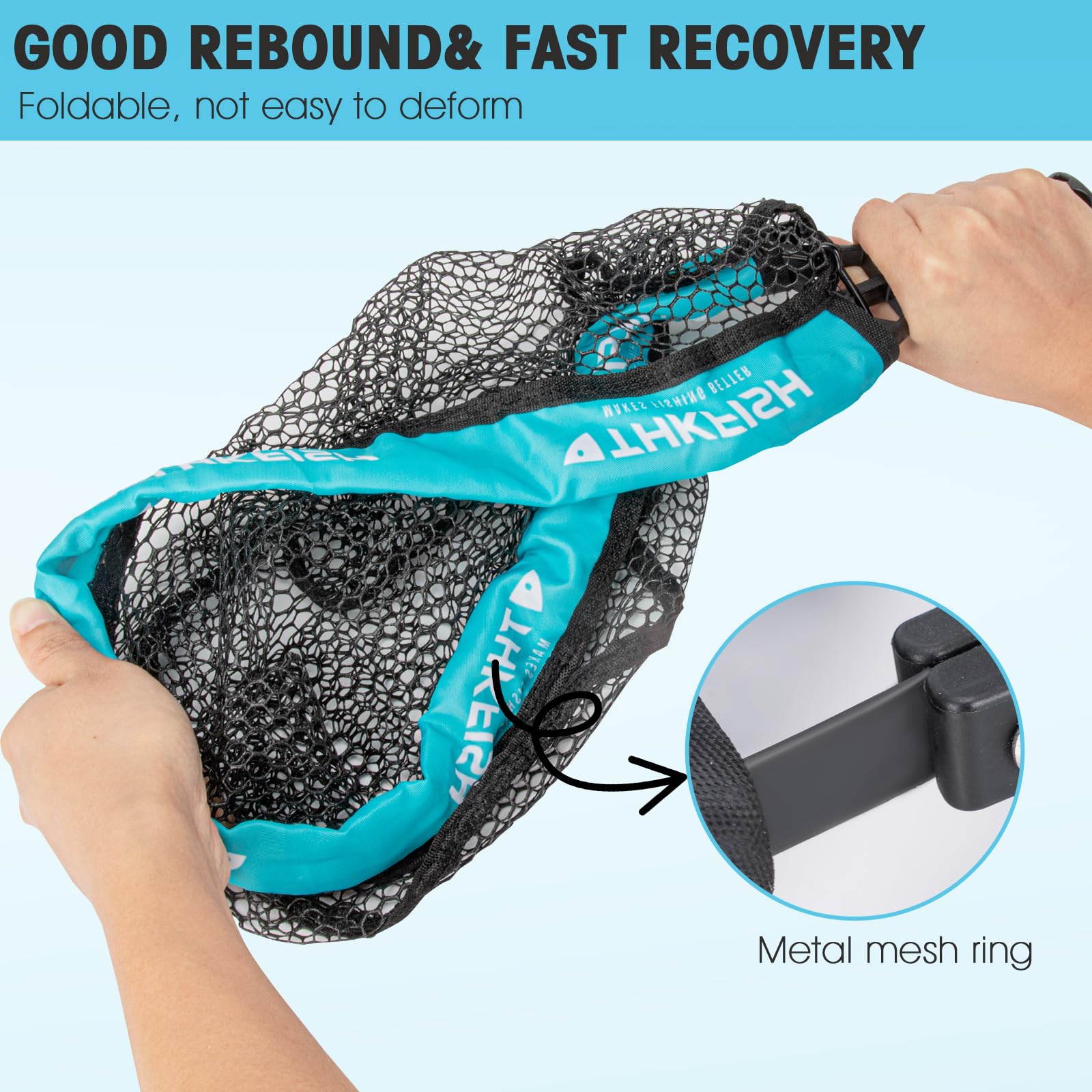 Trout net with ABS handle close-up