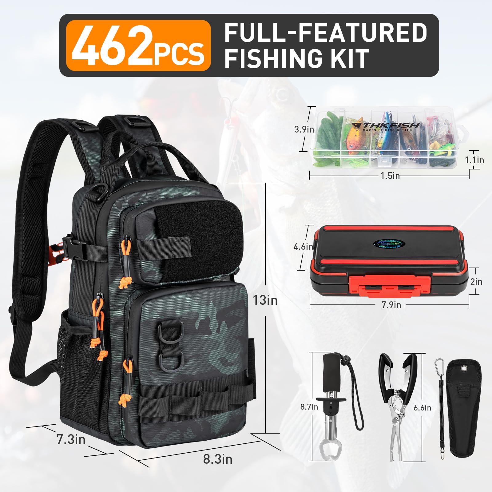 Waterproof fishing backpack with rod holders
