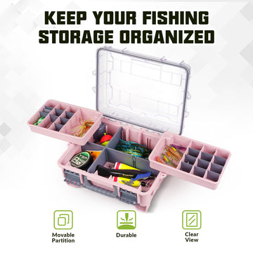 THKFISH waterproof tackle box transparent lids enable quick lure identification.