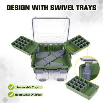 THKFISH waterproof tackle box lower compartment provides ample space for reels and pliers.
