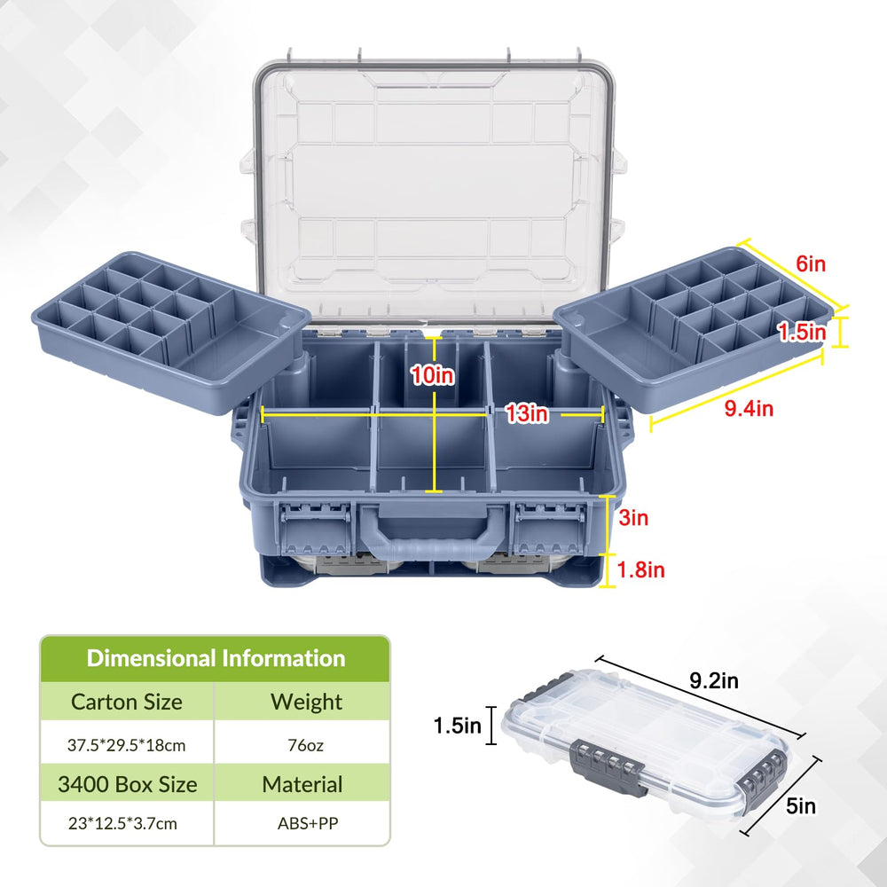 THKFISH waterproof tackle box top tray enables quick lure access during casts.
