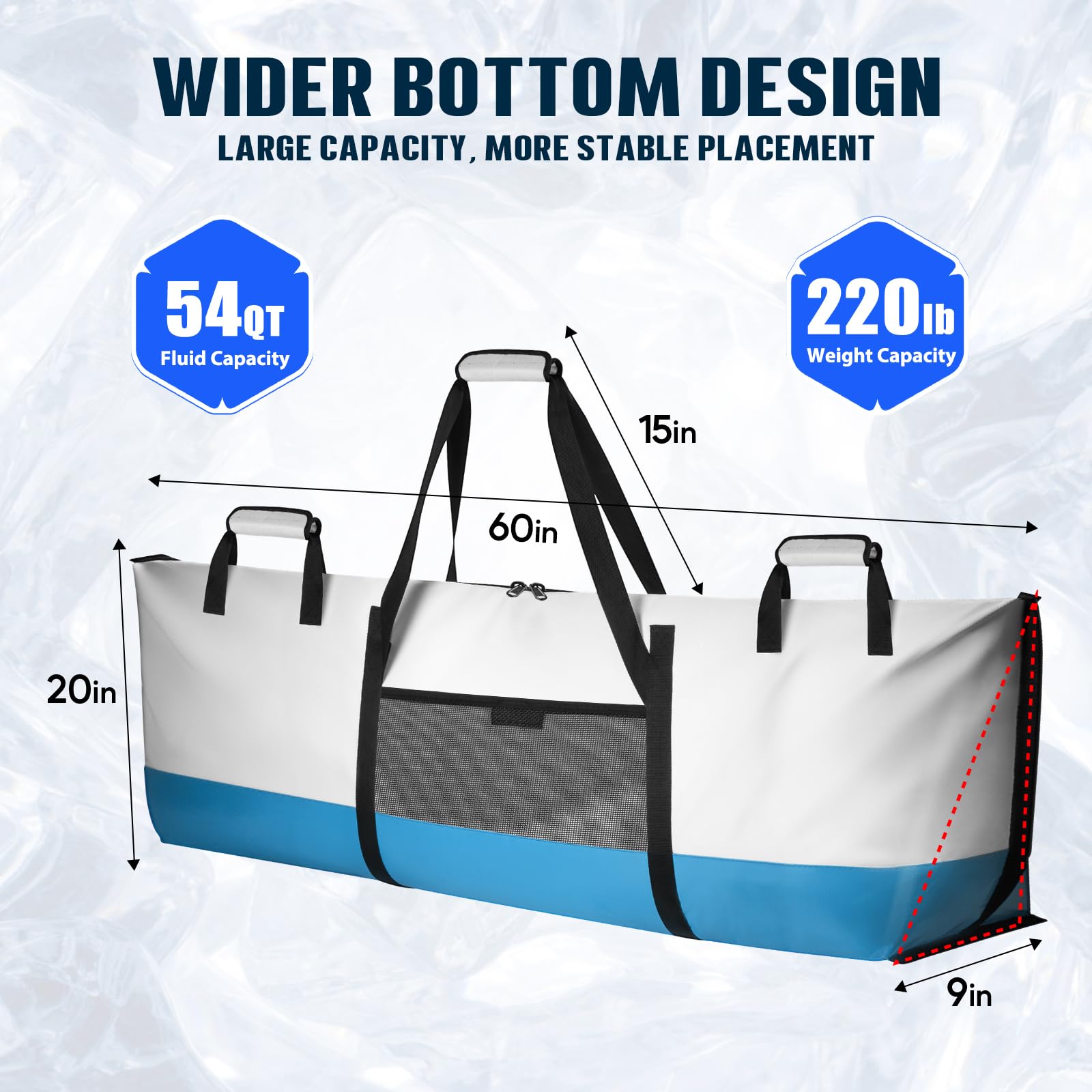 THKFISH fish cooler bag drain valve for easy cleanup.