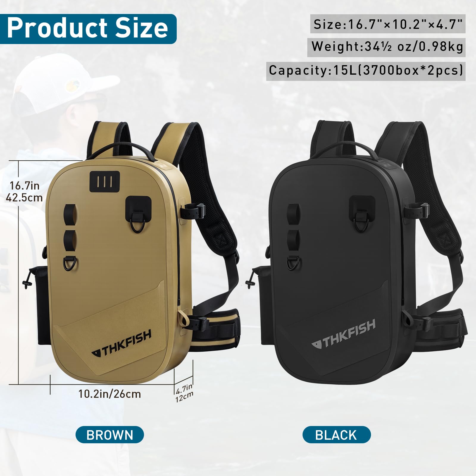 THKFISH IPX8 waterproof backpack color options showing style and function