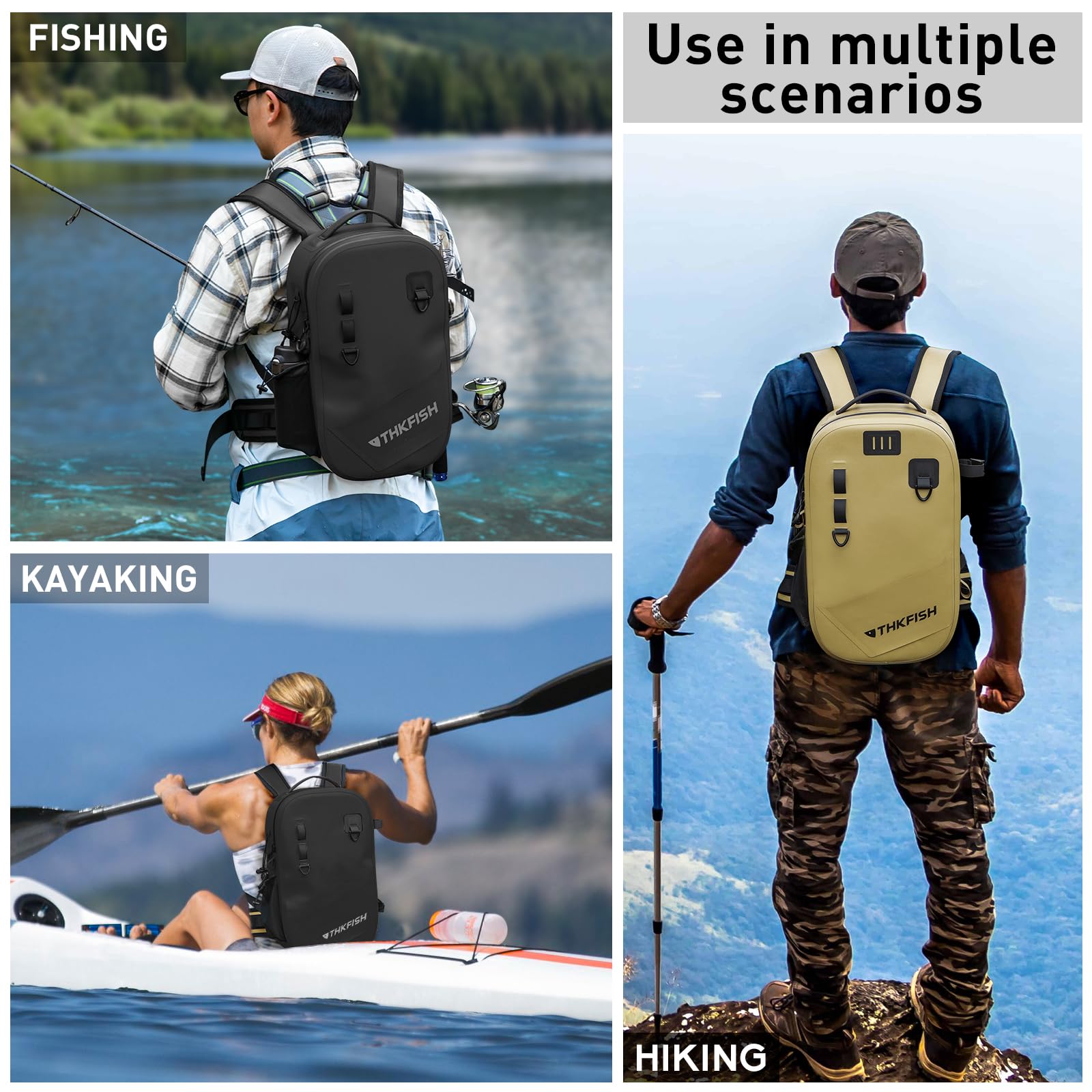 THKFISH IPX8 waterproof backpack outdoor usage for camping or hiking