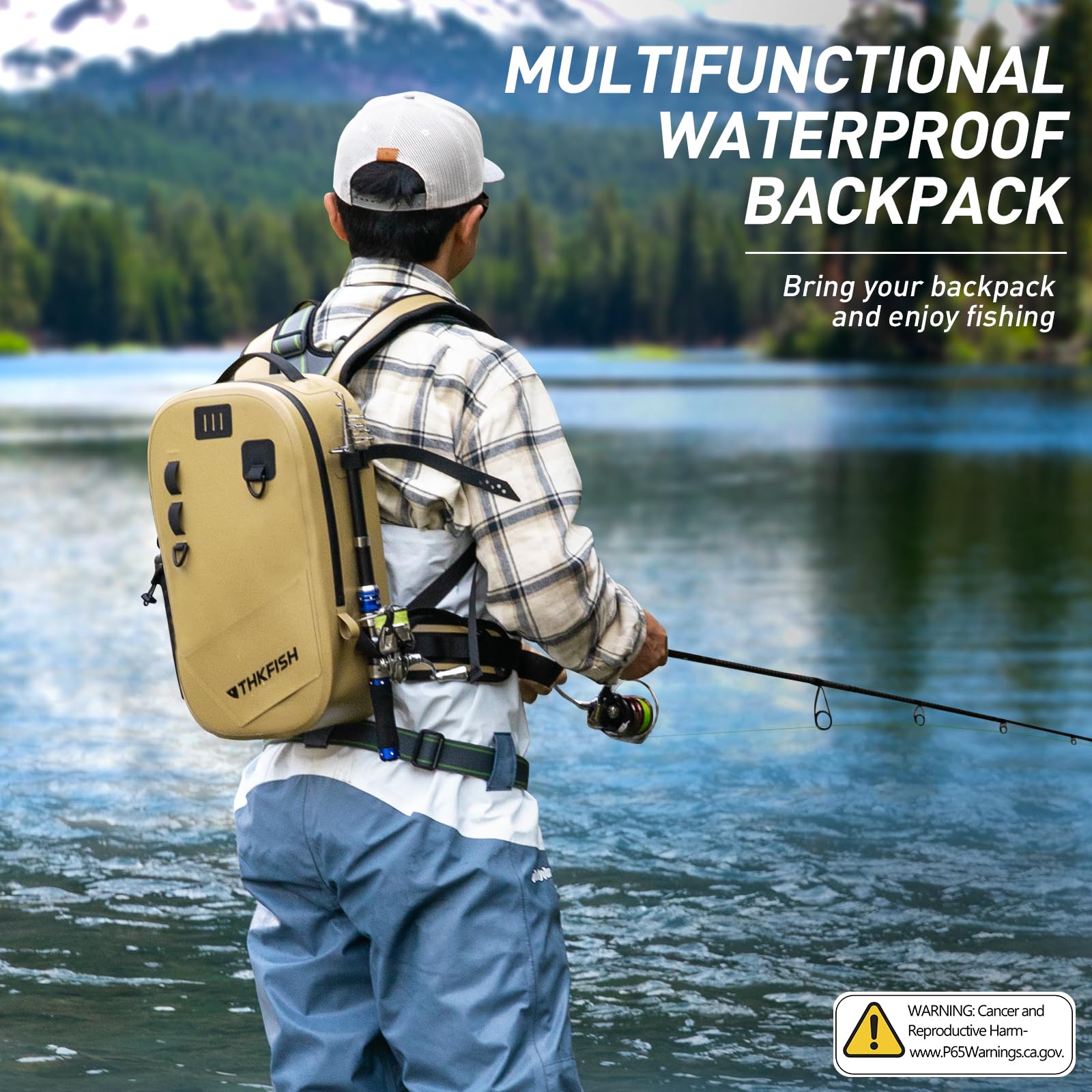 THKFISH IPX8 waterproof backpack waterproof zipper detail provides reliable protection